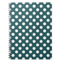 Pos de polka blanco en verde azulado