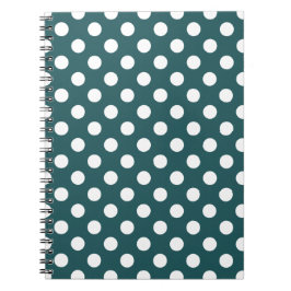 Cuaderno Pos de polka blanco en verde azulado