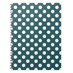Cuaderno Pos de polka blanco en verde azulado