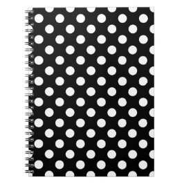 Cuaderno Pos de polka blanco sobre negro