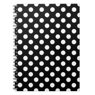 Cuaderno Pos de polka blanco sobre negro