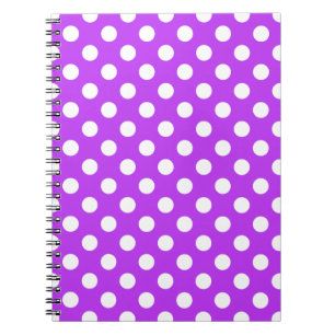 Cuaderno Pos de polka blanco sobre púrpura brillante