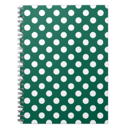 Cuaderno Pos de polka blanco sobre verde sabio