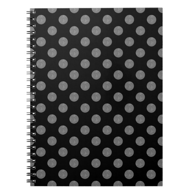 Cuaderno Pos de polka gris y negro (Frente)