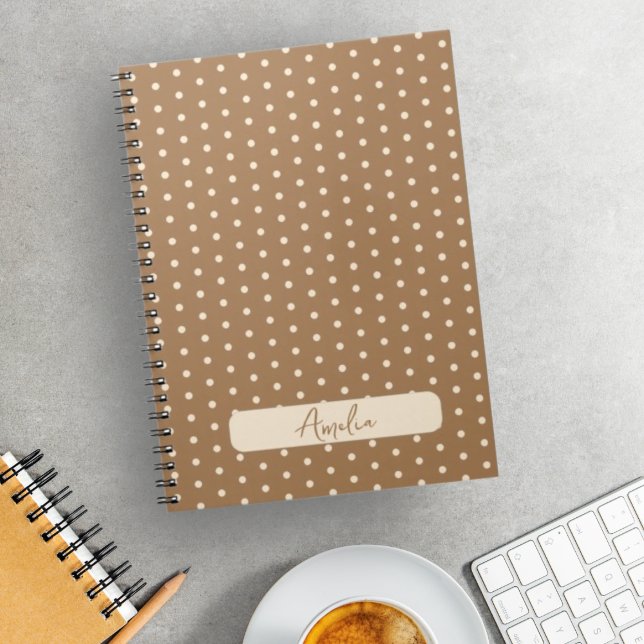 Cuaderno Pos de polka marrón y beige de la tortilla (Subido por el creador)