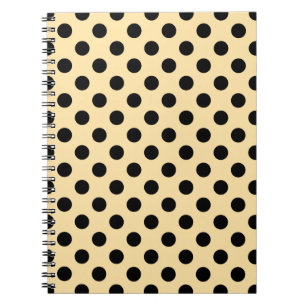 Cuaderno Pos de polka negra en amarillo pálido