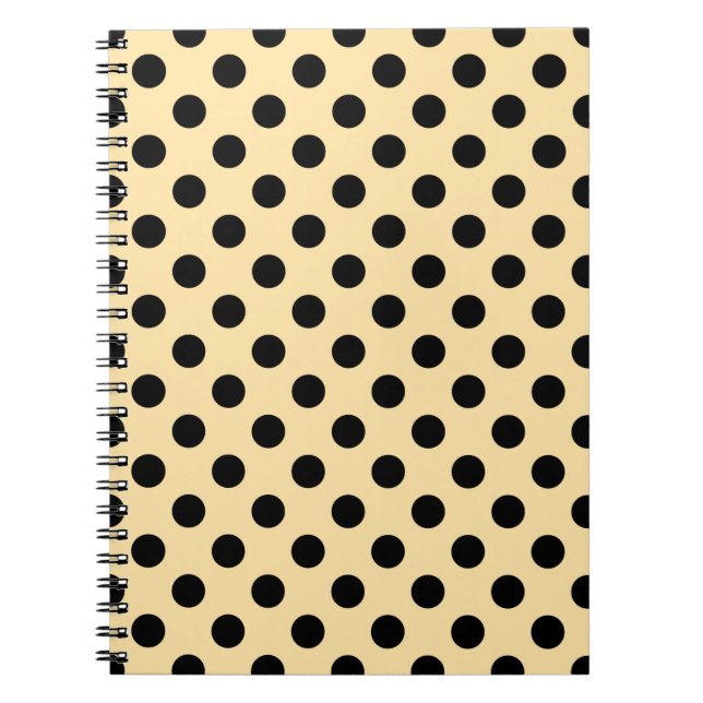 Cuaderno Pos de polka negra en amarillo pálido (Frente)