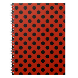 Cuaderno Pos de polka negra en rojo