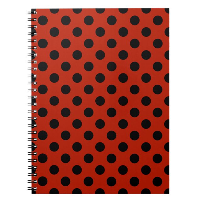 Cuaderno Pos de polka negra en rojo (Frente)