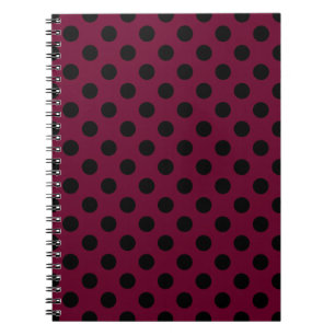 Cuaderno Pos de polka negro en burdeos