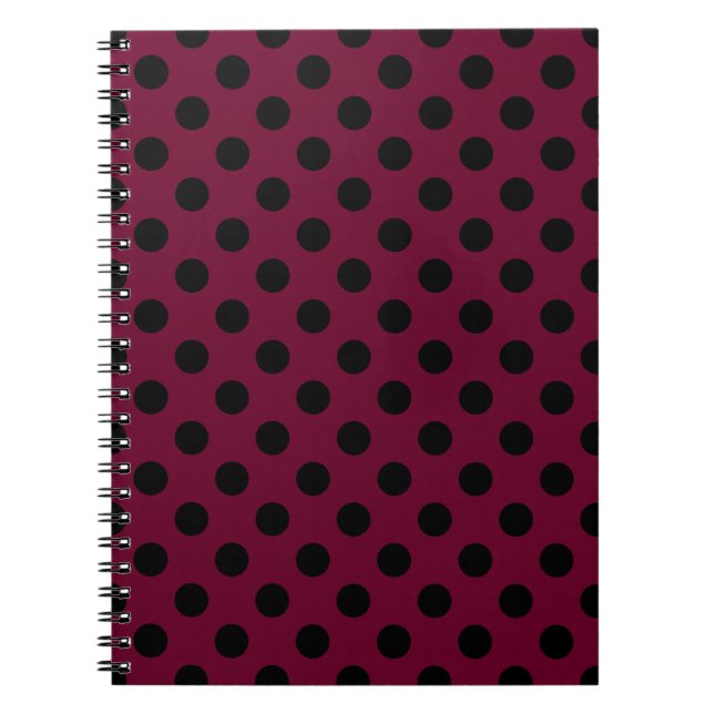 Cuaderno Pos de polka negro en burdeos (Frente)