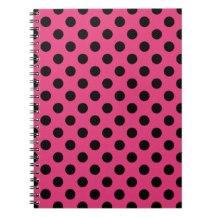 Cuaderno Pos de polka negro en fucsia