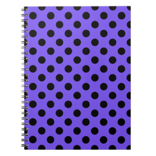 Cuaderno Pos de polka negro en periwinkle