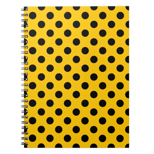 Cuaderno Pos de polka negro sobre amarillo (Frente)