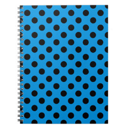 Cuaderno Pos de polka negro sobre azul cielo