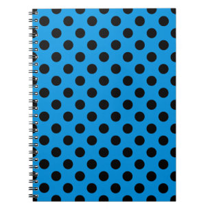 Cuaderno Pos de polka negro sobre azul cielo