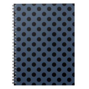 Cuaderno Pos de polka negro sobre gris-azul