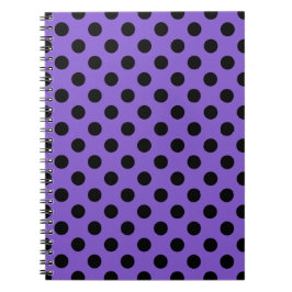 Cuaderno Pos de polka negro sobre lavanda