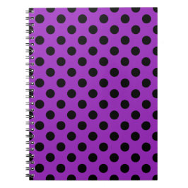 Cuaderno Pos de polka negro sobre morado