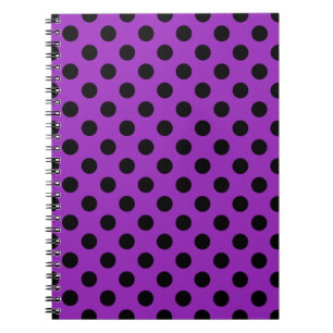 Cuaderno Pos de polka negro sobre morado