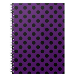 Cuaderno Pos de polka negro sobre púrpura de ciruela