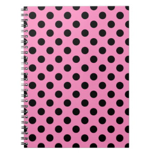 Cuaderno Pos de polka negro sobre rosa