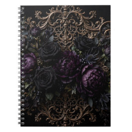 Cuaderno Posa vasos de rosas negras góticas barrocas oscura