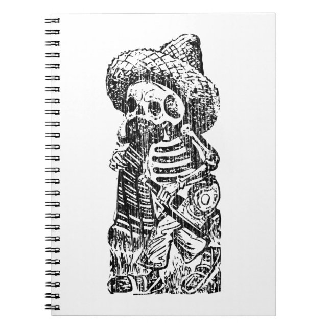 Cuaderno Posada Calavera con Bigote y Tequila (Frente)