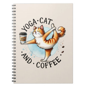 Cuaderno Pose de yoga para gato - Gato de yoga y café
