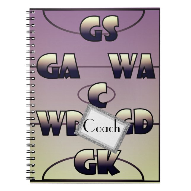 Cuaderno Posiciones de encargo del jugador del Netball (Frente)