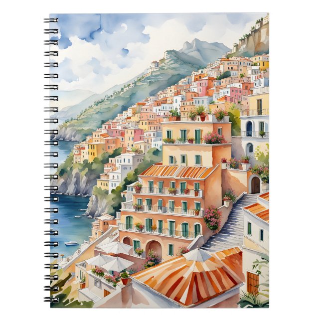 Cuaderno Positano: Acuarela Encanta la Costa Amalfitana de  (Frente)