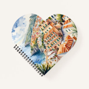 Cuaderno Positano: Acuarela Encanta la Costa Amalfitana de