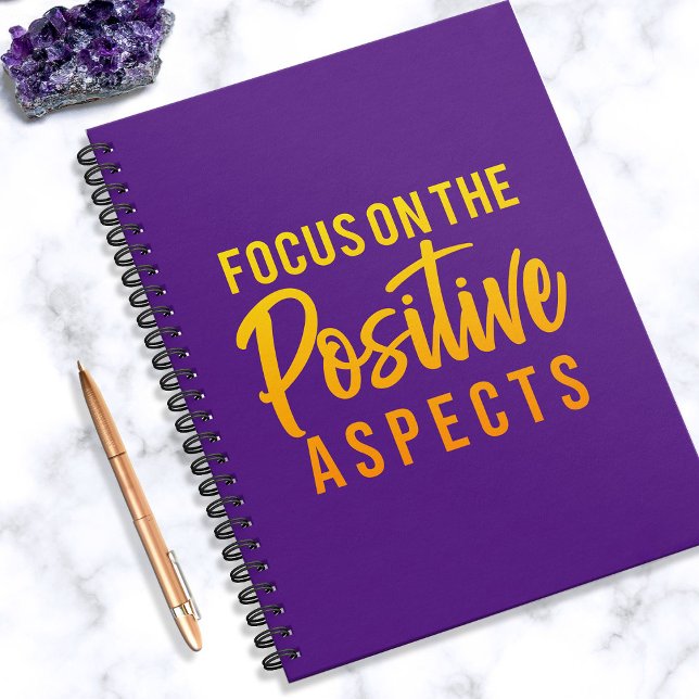 Cuaderno Positividad Cita de Hicks de Oro Morado Moderno (In Situ)