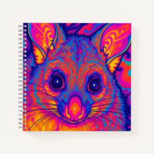 Cuaderno possums australiano de cola peluda psicodélico