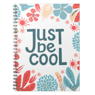 Cuaderno Postcard, sólo ser cool, motivar cita, letterin