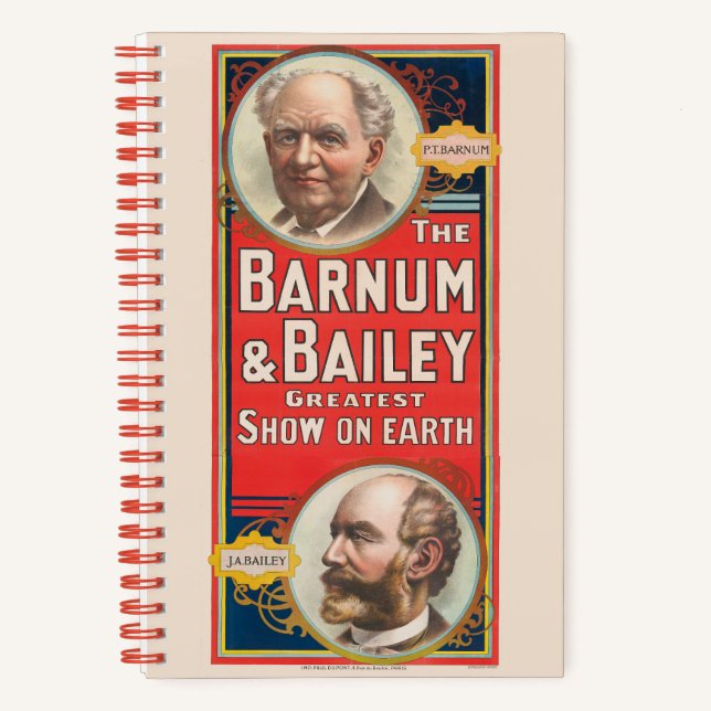Cuaderno Poster Circo Mostrando Retratos De Barnum & Bailey (Anverso)
