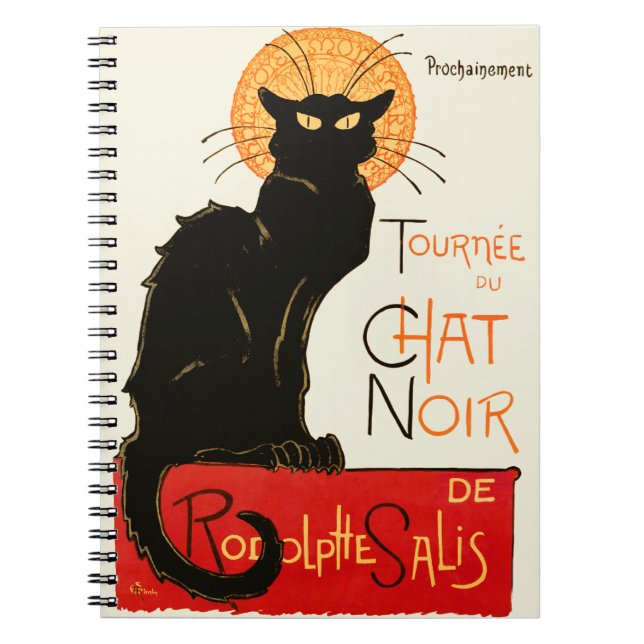 Cuaderno Póster Clásico Gato Negro Steinlen Chat Noir Franc (Frente)