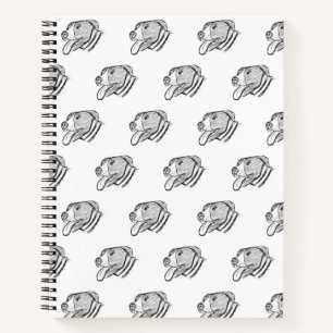 Cuaderno póster de amante de animales perro pitbull dibujad