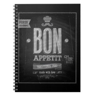 Cuaderno Poster de Appetit del Bon del vintage - pizarra