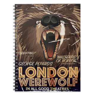 Cuaderno Poster de cine Werewolf Vintage de Londres