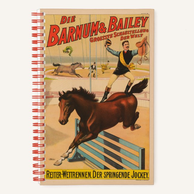 Cuaderno Poster De Circo Alemán De Un Hombre En Caballo (Anverso)