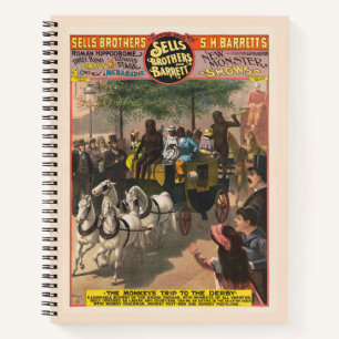 Cuaderno Poster De Circo Vintage De Un Entrenador Impulsado