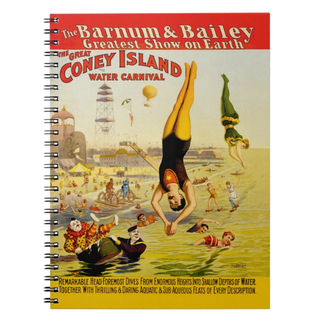 Cuaderno Poster de Coney Island Sideshow (Frente)