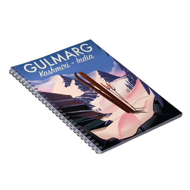 Cuaderno Póster de esquí de Gulmarg Kashmiri India (Lado Derecho)
