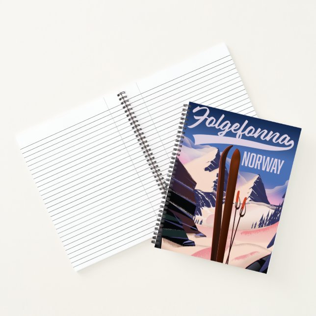Cuaderno Poster de esquí Folgefonna norway. (Interior)