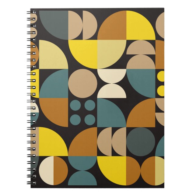 Cuaderno Poster de ilustraciones abstractas geométricas con (Frente)