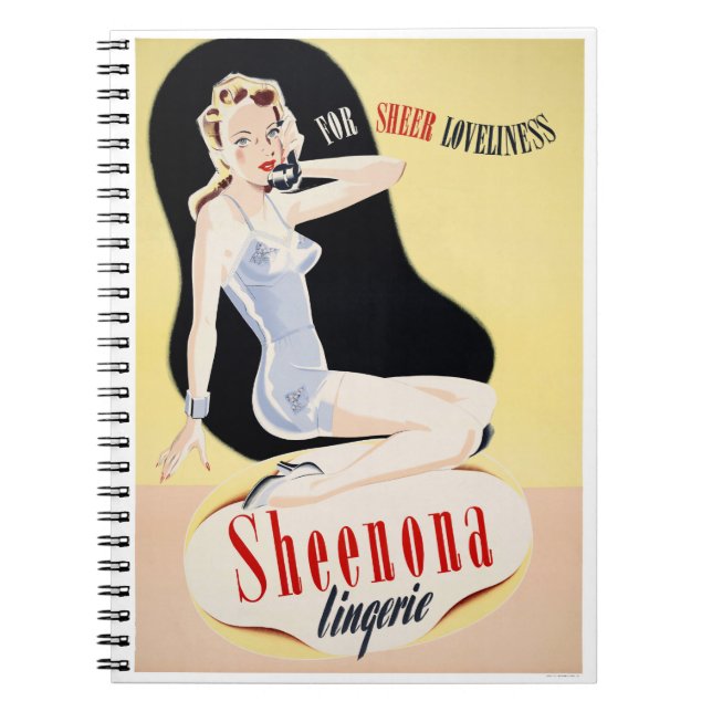 Cuaderno Poster de lencería de época restaurado (Frente)