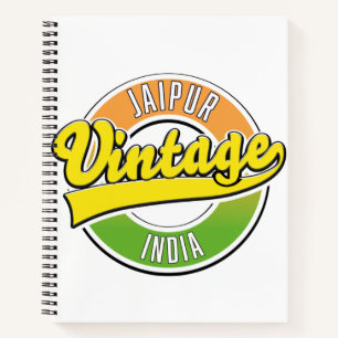 Cuaderno póster de logotipo de estilo vintage de jaipur