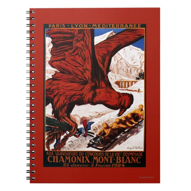 Cuaderno poster de los Juegos Olímpicos de Invierno de 1924 (Frente)