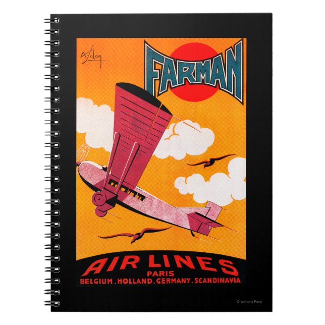 Cuaderno Poster de Monoplano F-170 de Farman Brothers Airli (Frente)